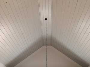 painted tongue and groove ceiling